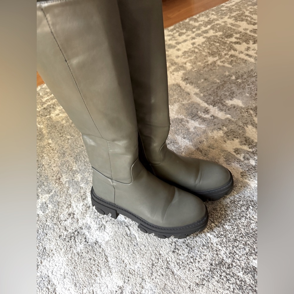 Olive Green Knee-High Boots size 7.5